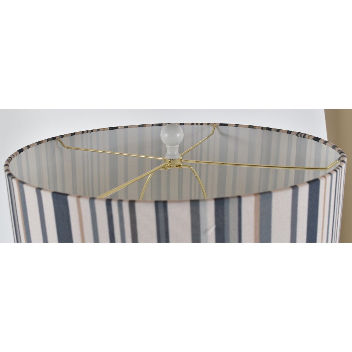 Maribelle 65H Distressed White Resin Multi Stripe Floor Lamp - 65H x 17Rnd