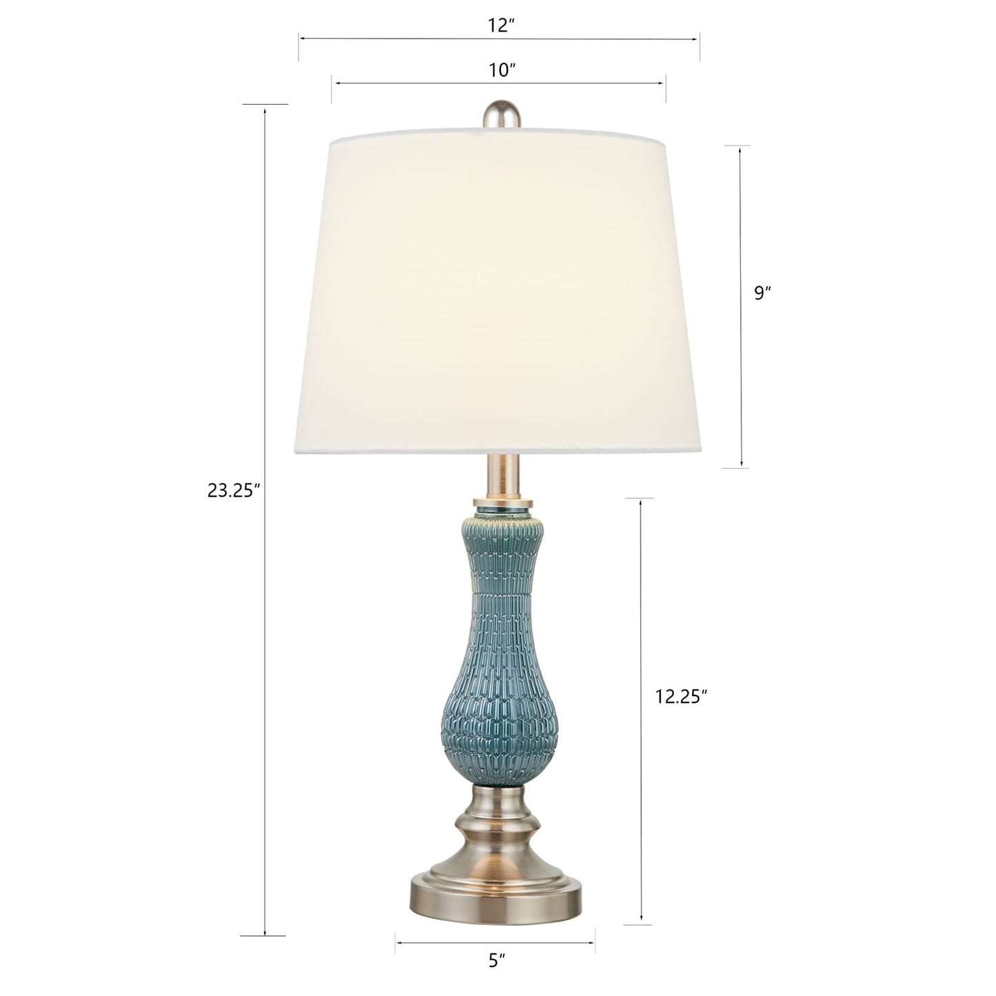 23 Light Blue Glass Table Lamp Set (Set of 2)