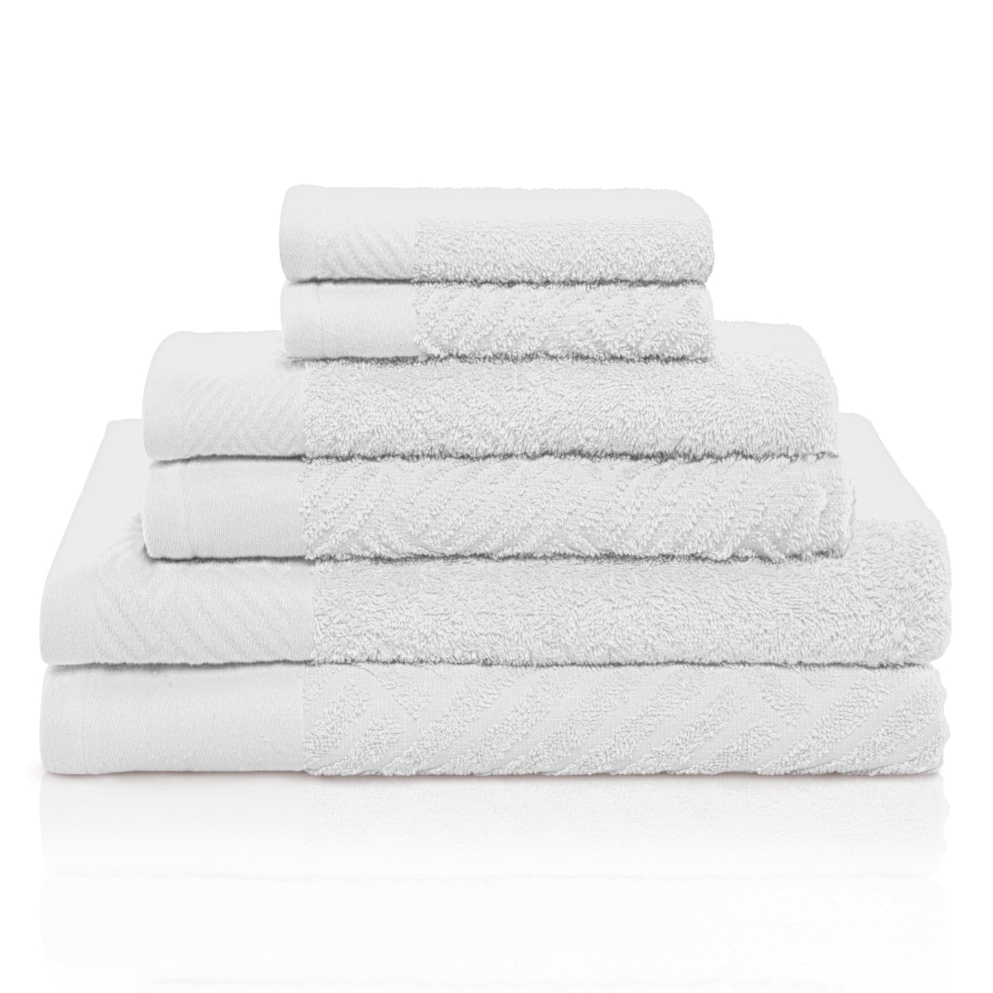 Superior 100-percent Egyptian Cotton Basket Weave 6-Piece Towel Set