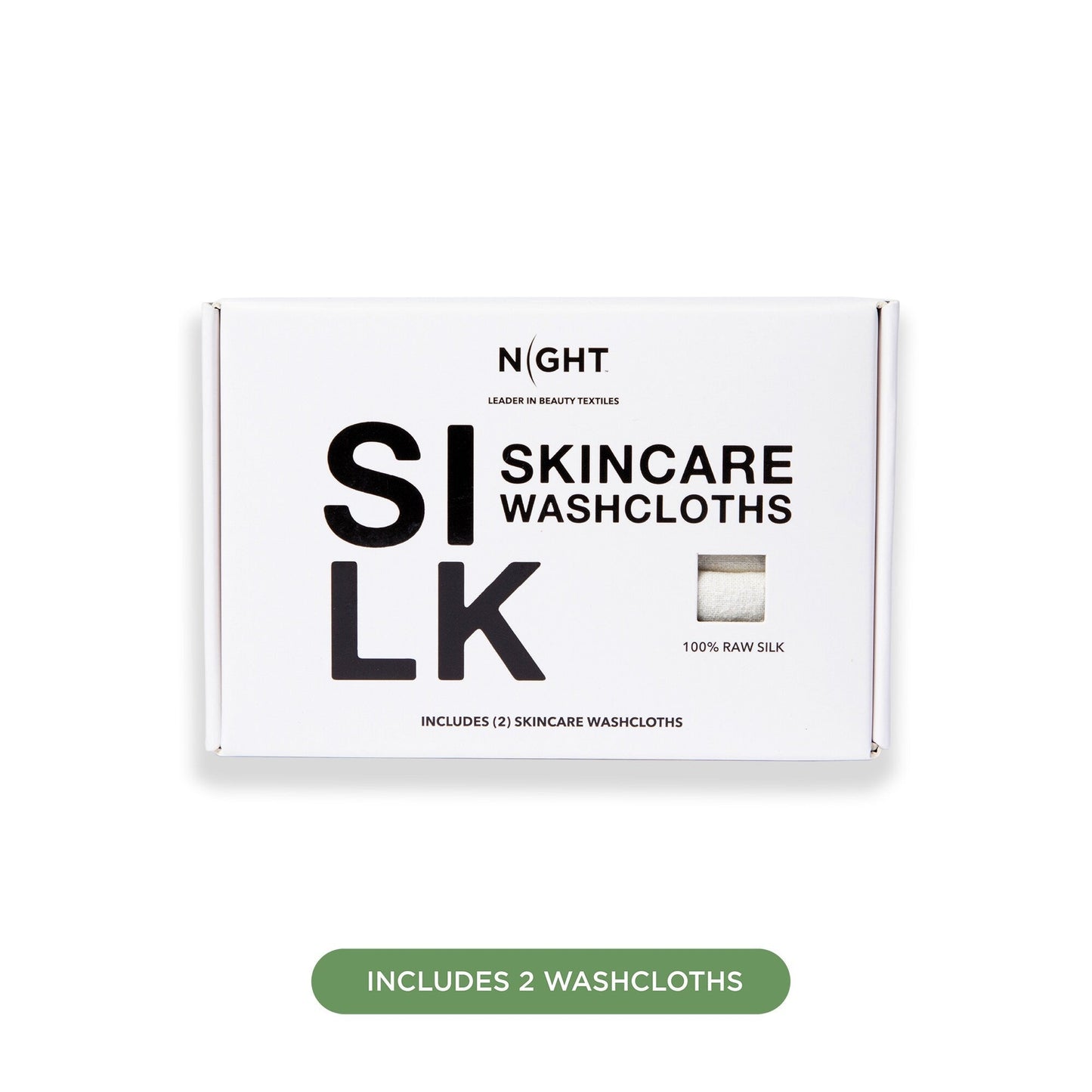 NIGHT Silk Exfoliating Washcloth 2 Piece Set