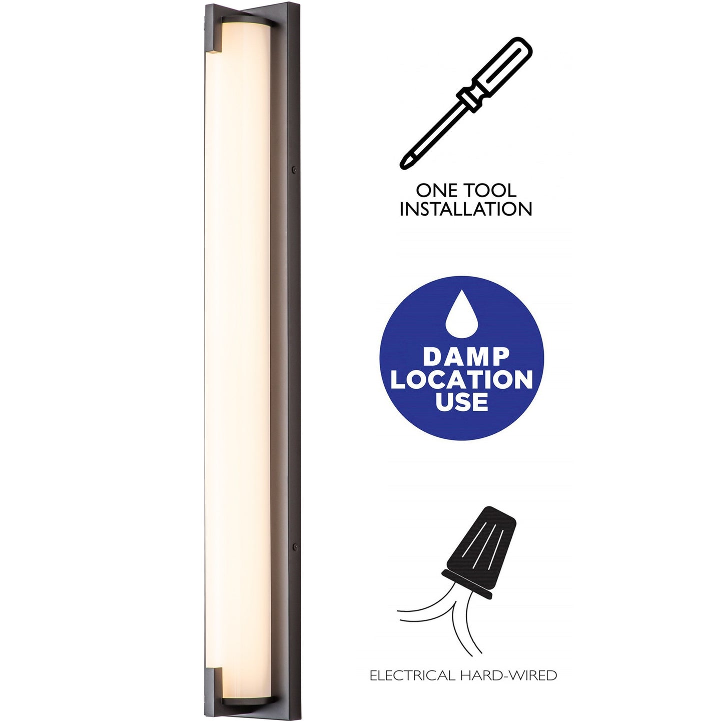 C Cattleya Oil-rubbed Bronze Integrated LED Vanity Light Indoor Wall Sconce with Acrylic Shade - Oil-rubbed Bronze