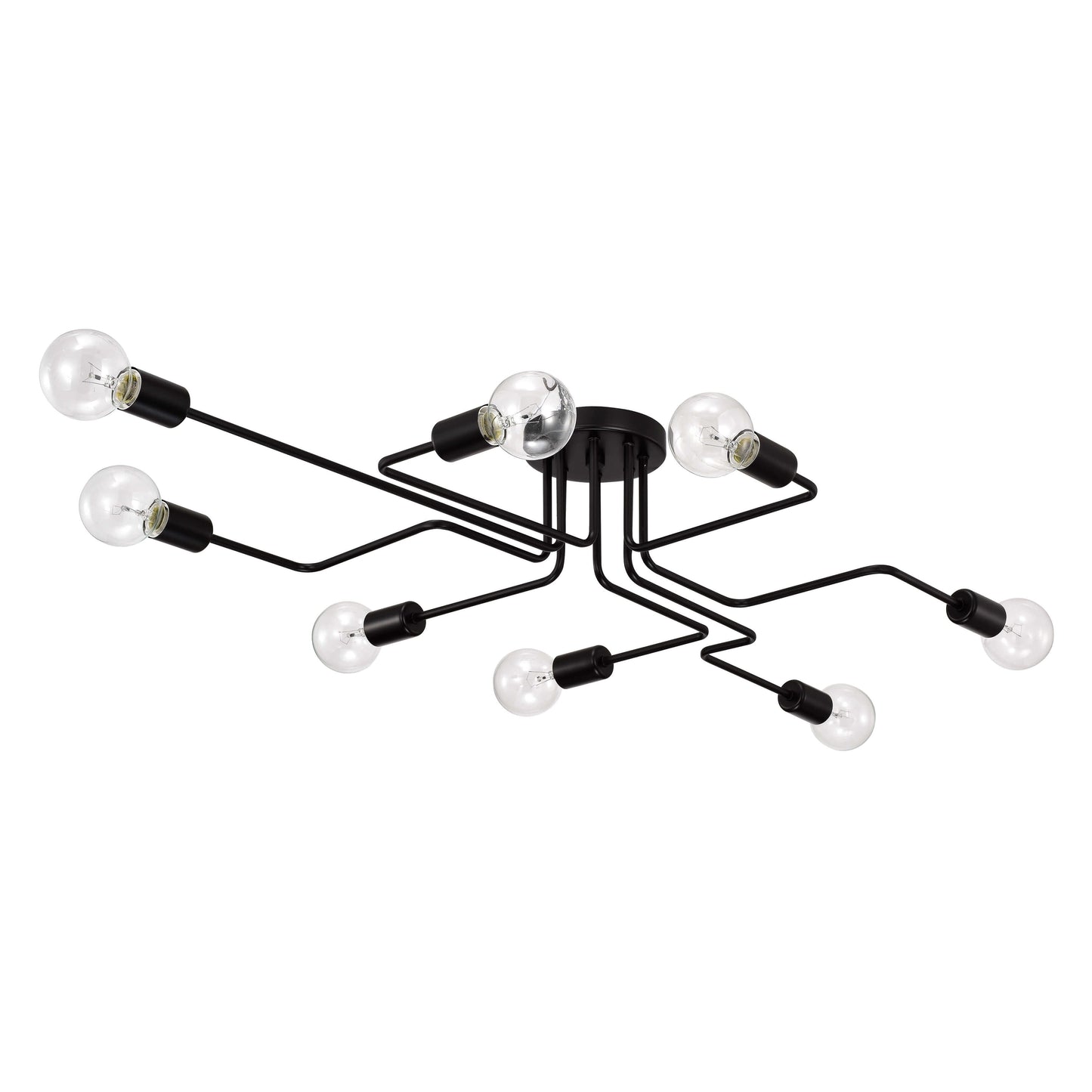 Olalla 8-Light Black Sputnik Linear Flush Mount