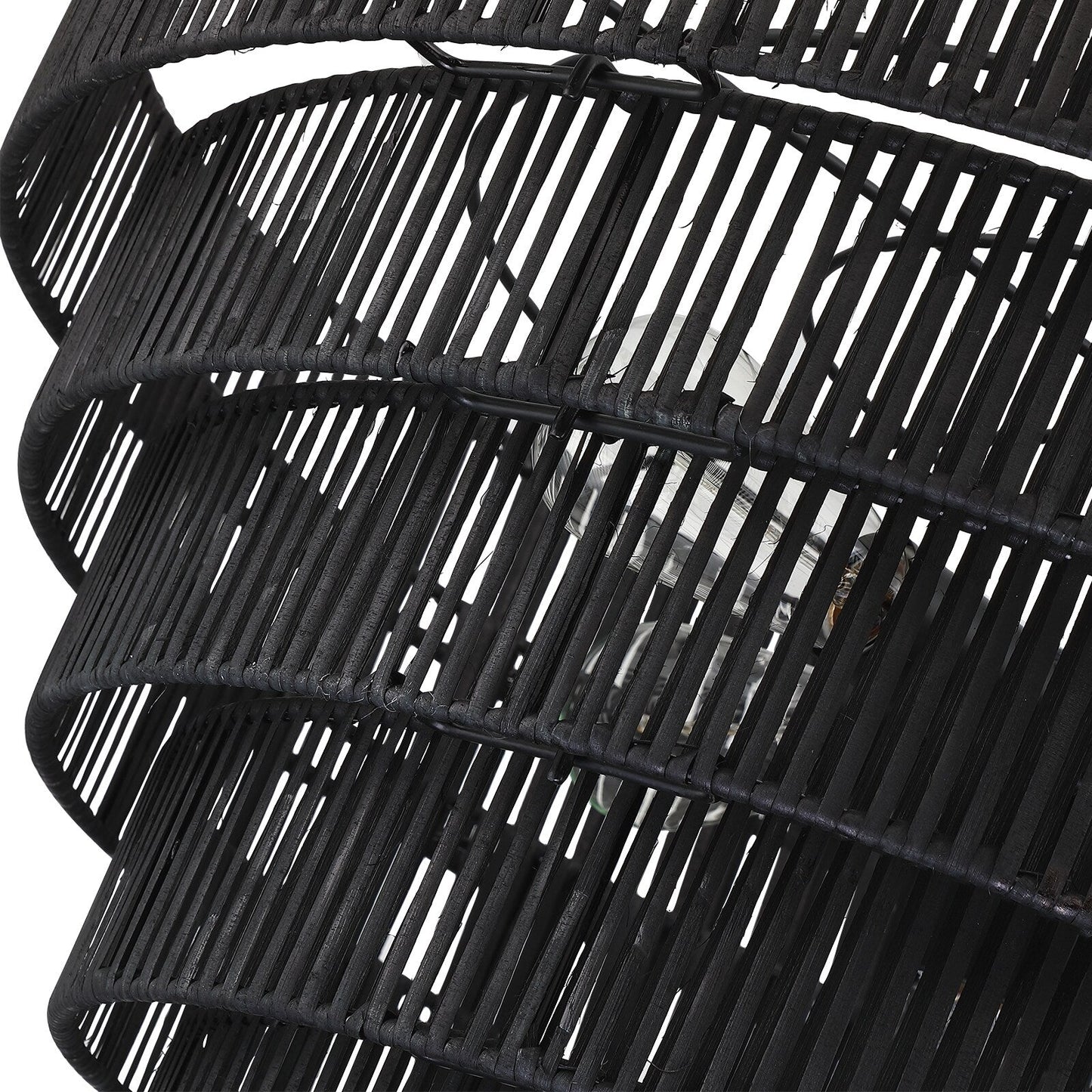 Piersan 5-Light Modern Bohemian Chandelier with Tiered Rattan Shade - 26 in. W