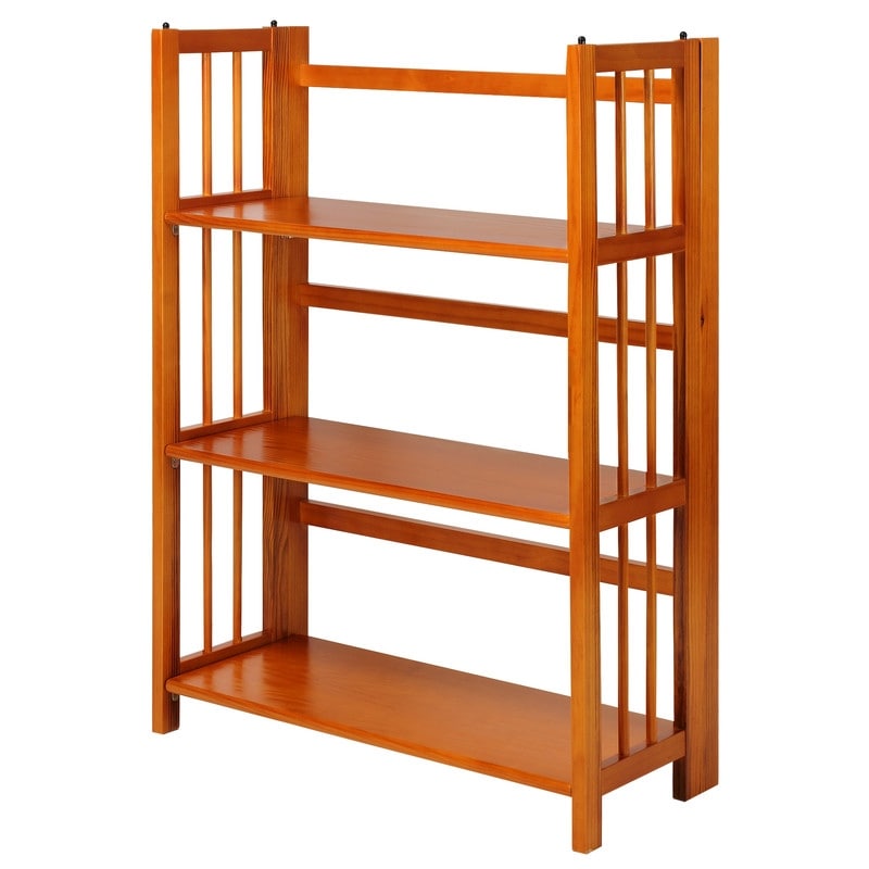 Porch & Den Edgemont 100% Solid Wood Folding Stackable 27.5-inch Bookcase