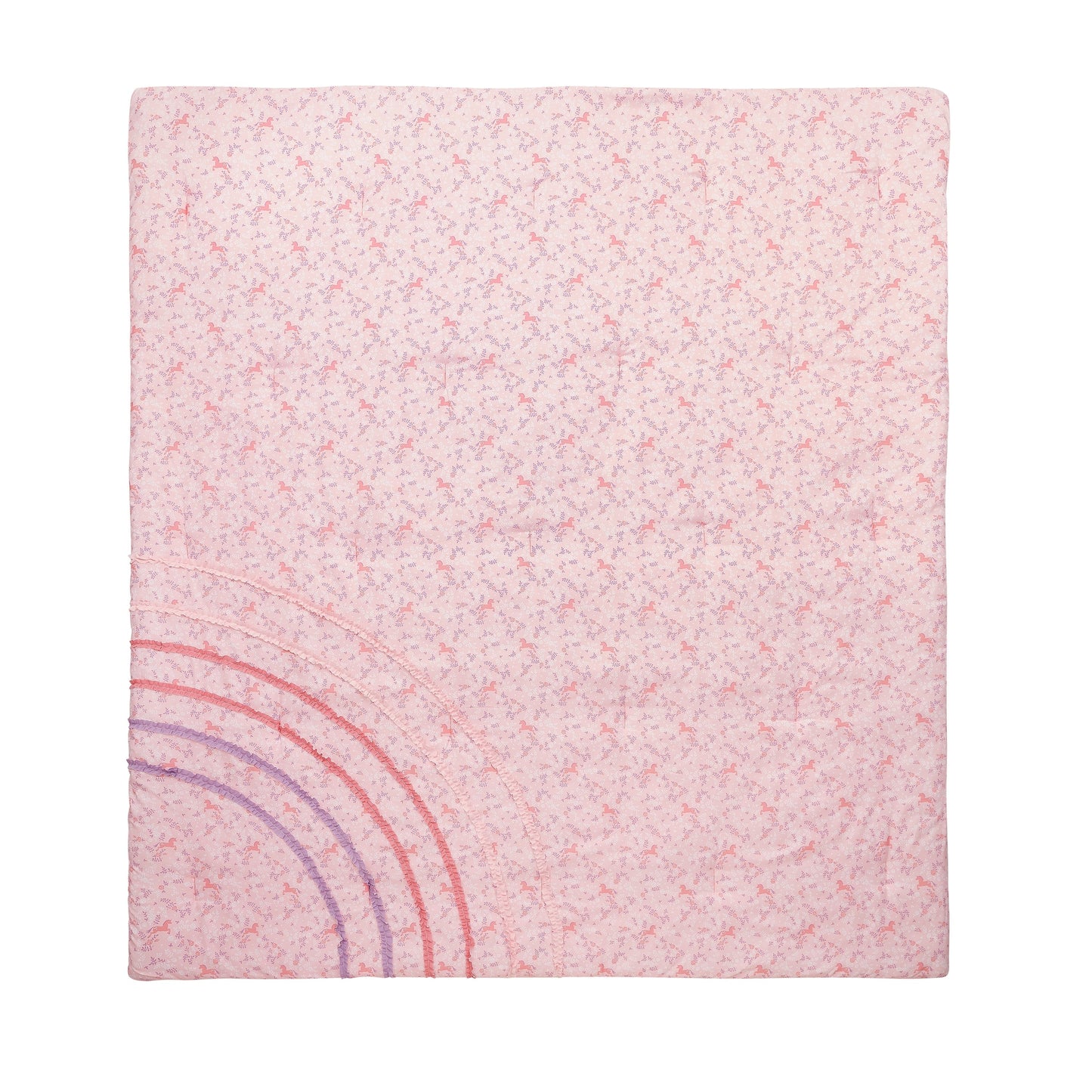 Rainbow Ruffle Pink Ultra Soft Microfiber Comforter Set