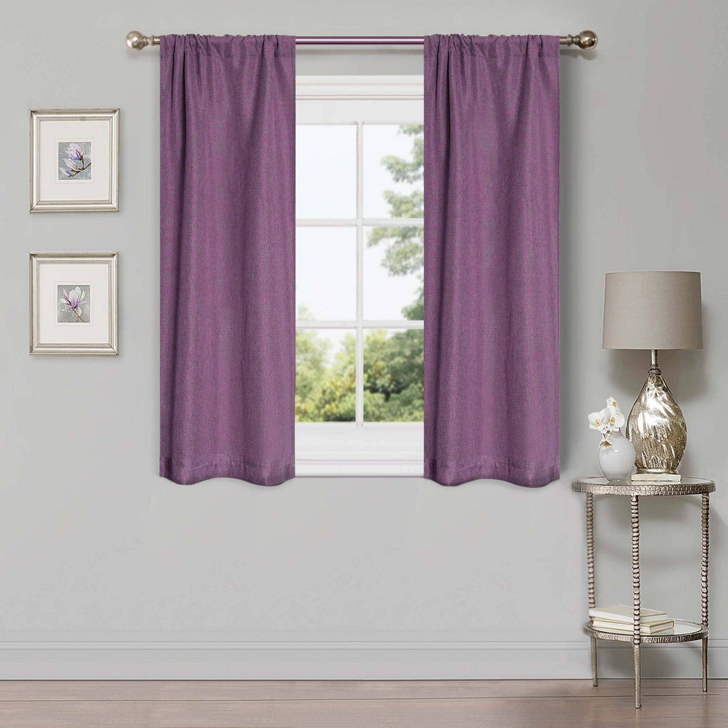 Superior Linen Washable Room Darkening Curtains, Set of 2 Panels