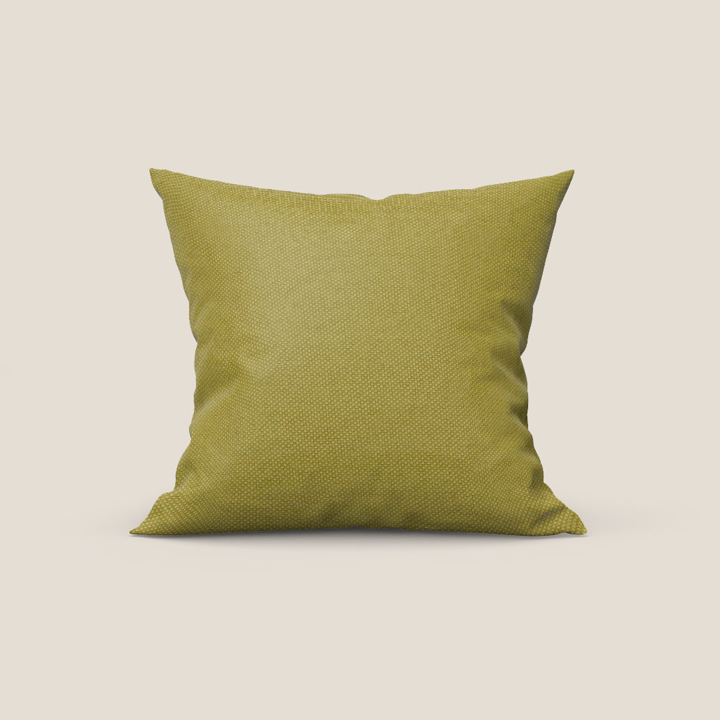 Honey cuscino disponibile in diversi colori realizzato in tessuto simile cotone impermeabile T13 giallo