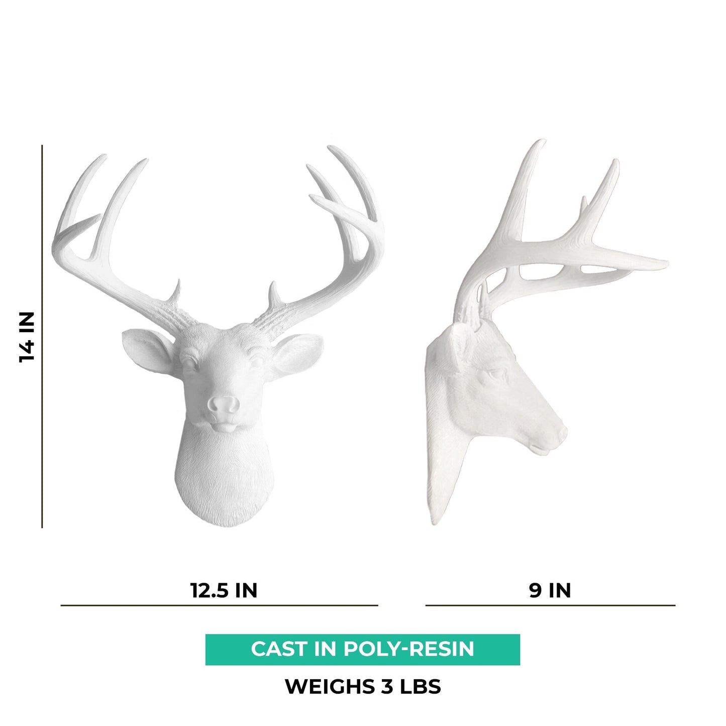 Wall Charmers White Deer Head