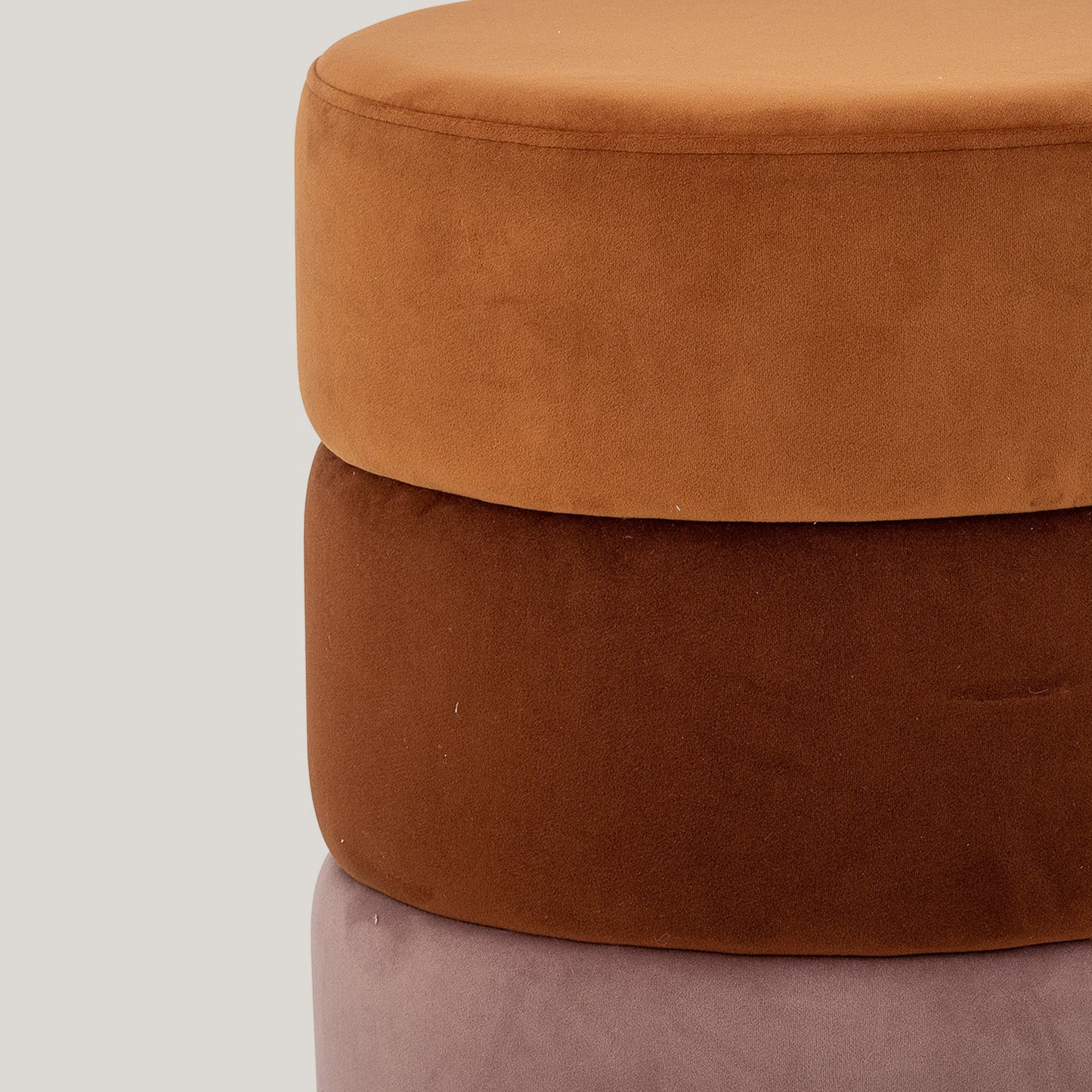 Pouf Bilbao tavolino multicolore cilindrico in velluto