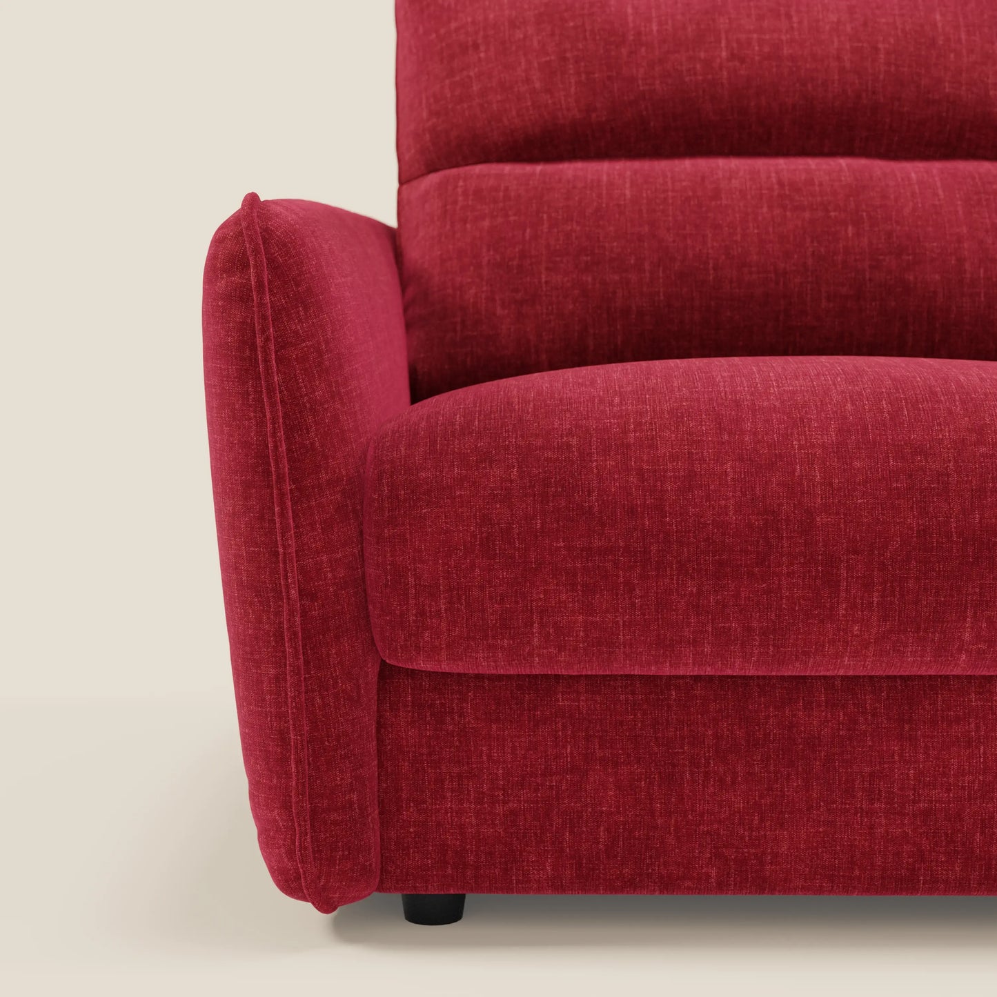 Elios Divano letto con morbidi cuscini spalliera in tessuto smacchiabile T24 rosso bordeaux