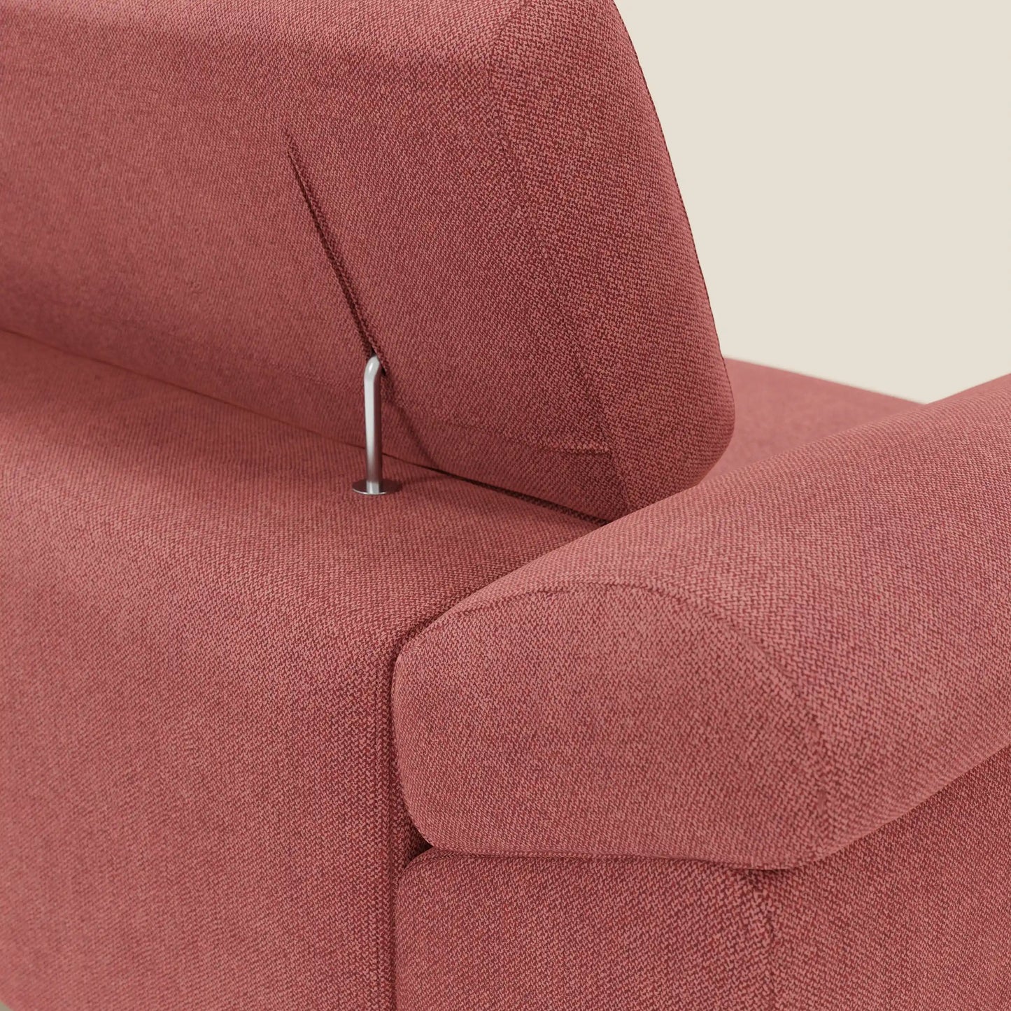 Donatello divano con sedute allungabili braccioli contenitore e poggiatesta reclinabili in tessuto smacchiabile T23 rosso ciliegia