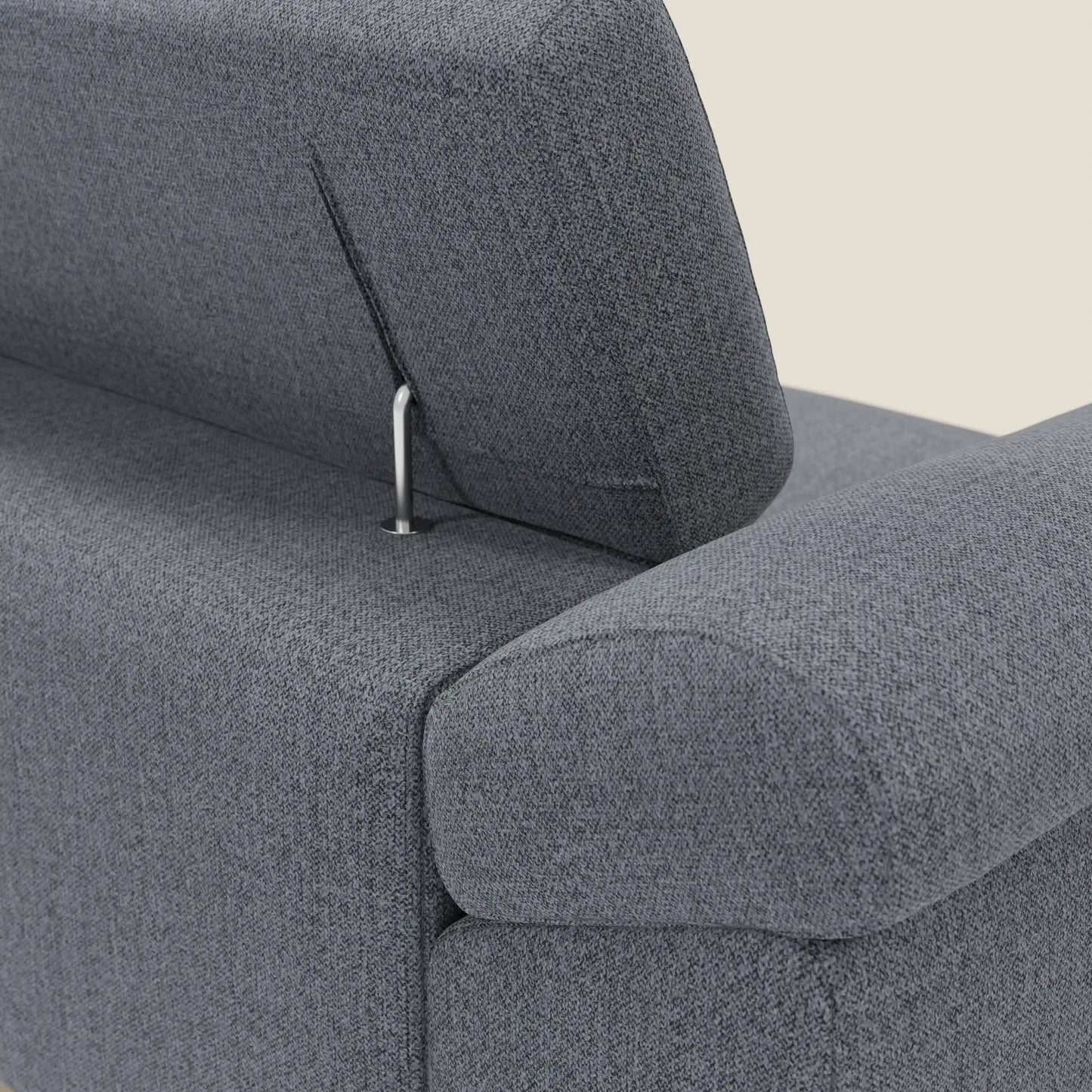 Donatello divano con sedute allungabili braccioli contenitore e poggiatesta reclinabili in tessuto smacchiabile T23 blu grafite