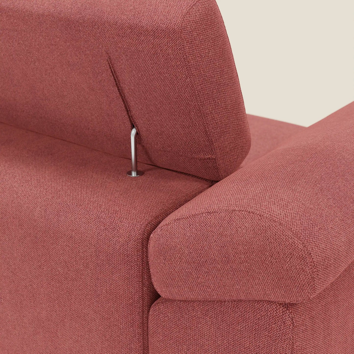 Donatello Divano angolare con sedute scorrevoli braccioli contenitore e poggiatesta in tessuto morbido smacchiabile T23 rosso ciliegia