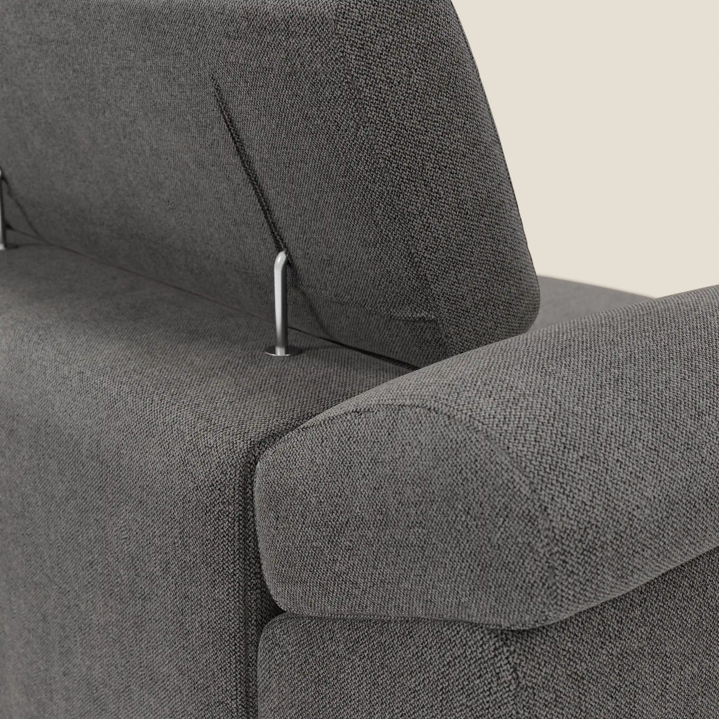 Donatello divano con 3 sedute allungabili braccioli contenitore e poggiatesta reclinabili in tessuto smacchiabile T23 antracite