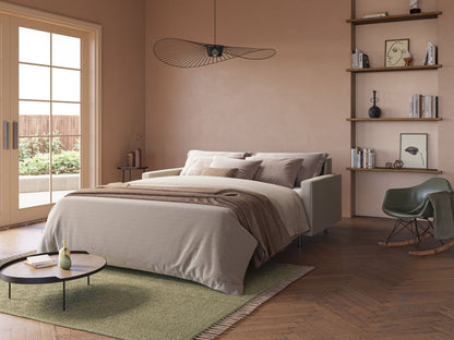 Andromeda divano letto matrimoniale in velluto morbido impermeabile T01 beige