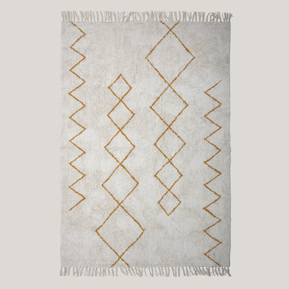 Huso tappeto a fantasia geometrica in cotone 200x140 cm