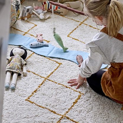 Huso tappeto a fantasia geometrica in cotone 200x140 cm