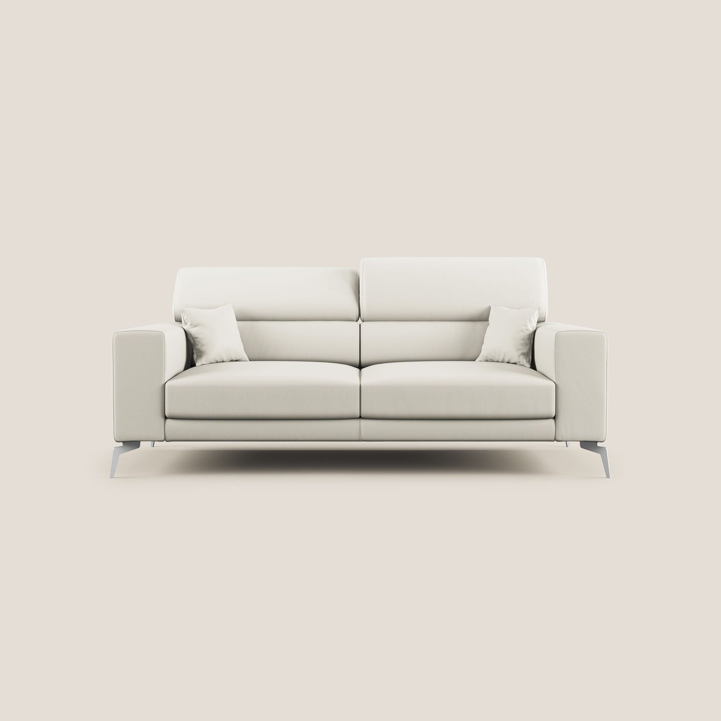 Blade Divano moderno con poggiatesta reclinabili in Ecopelle T04 bianco