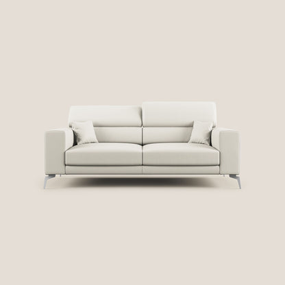 Blade Divano moderno con poggiatesta reclinabili in Ecopelle T04 bianco