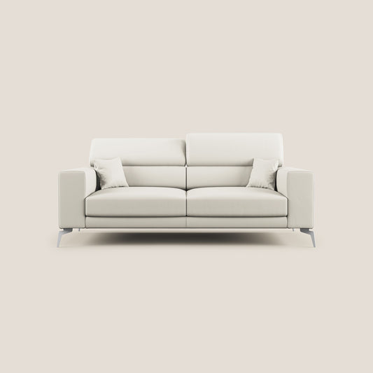 Blade Divano moderno con poggiatesta reclinabili in Ecopelle T04 bianco
