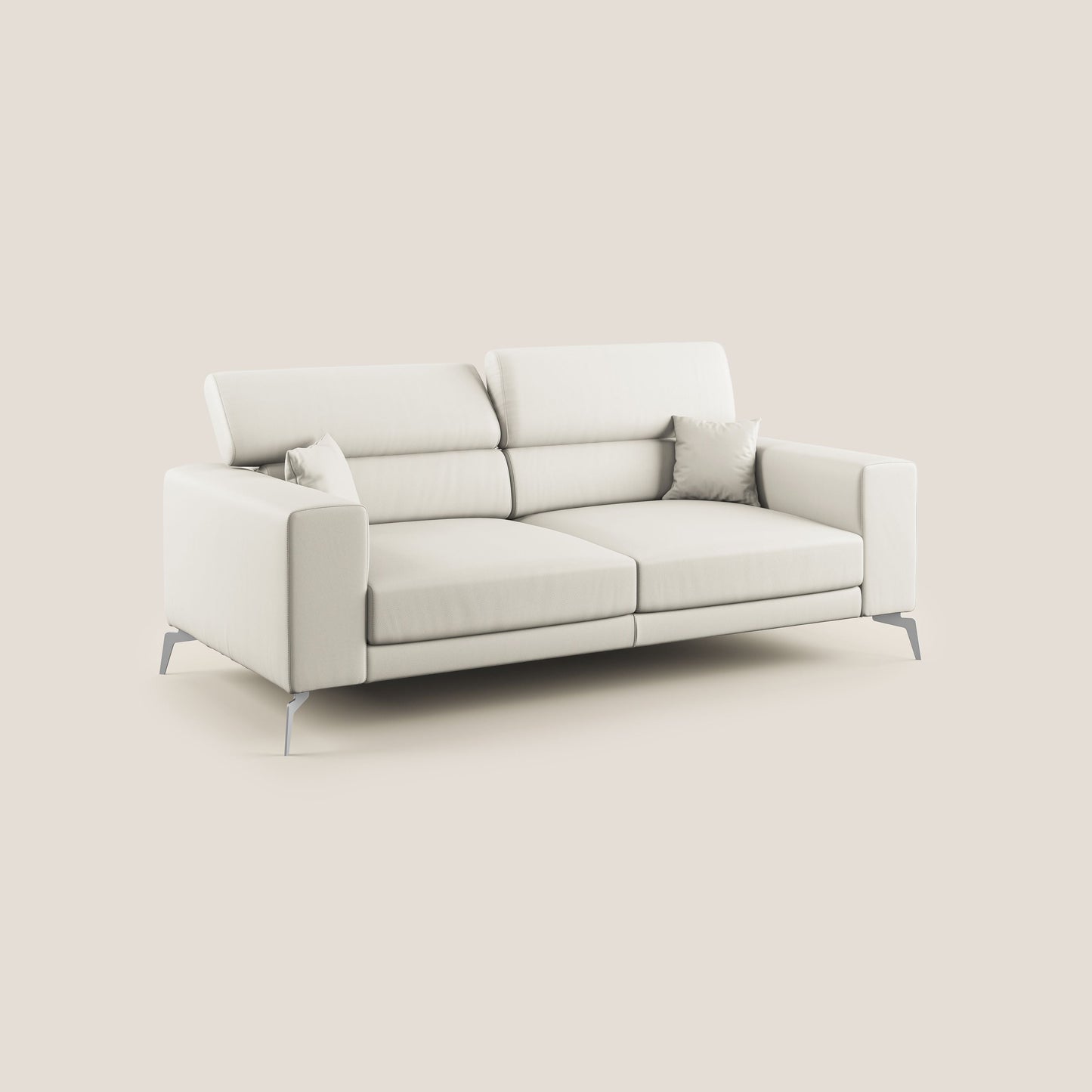 Blade Divano moderno con poggiatesta reclinabili in Ecopelle T04 bianco