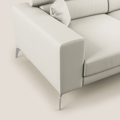 Blade Divano moderno con poggiatesta reclinabili in Ecopelle T04 bianco