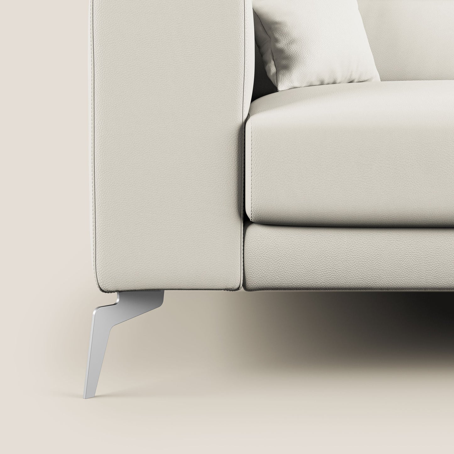 Blade Divano moderno angolare con poggiatesta reclinabili in Ecopelle T04 bianco