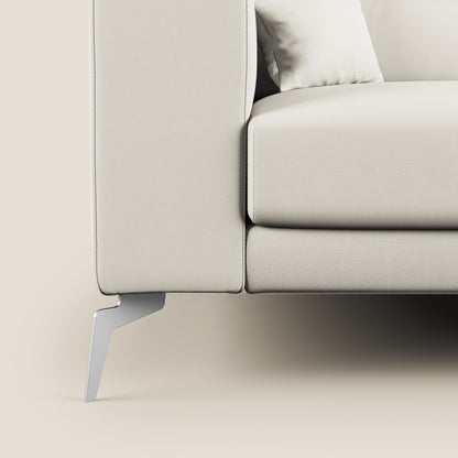 Blade Divano moderno angolare con poggiatesta reclinabili in Ecopelle T04 bianco