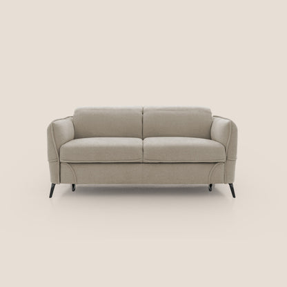 Bloom Divano con poggiapiedi estraibile piedini alti e poggiatesta reclinabili in tessuto bouclé impermeabile T07 beige