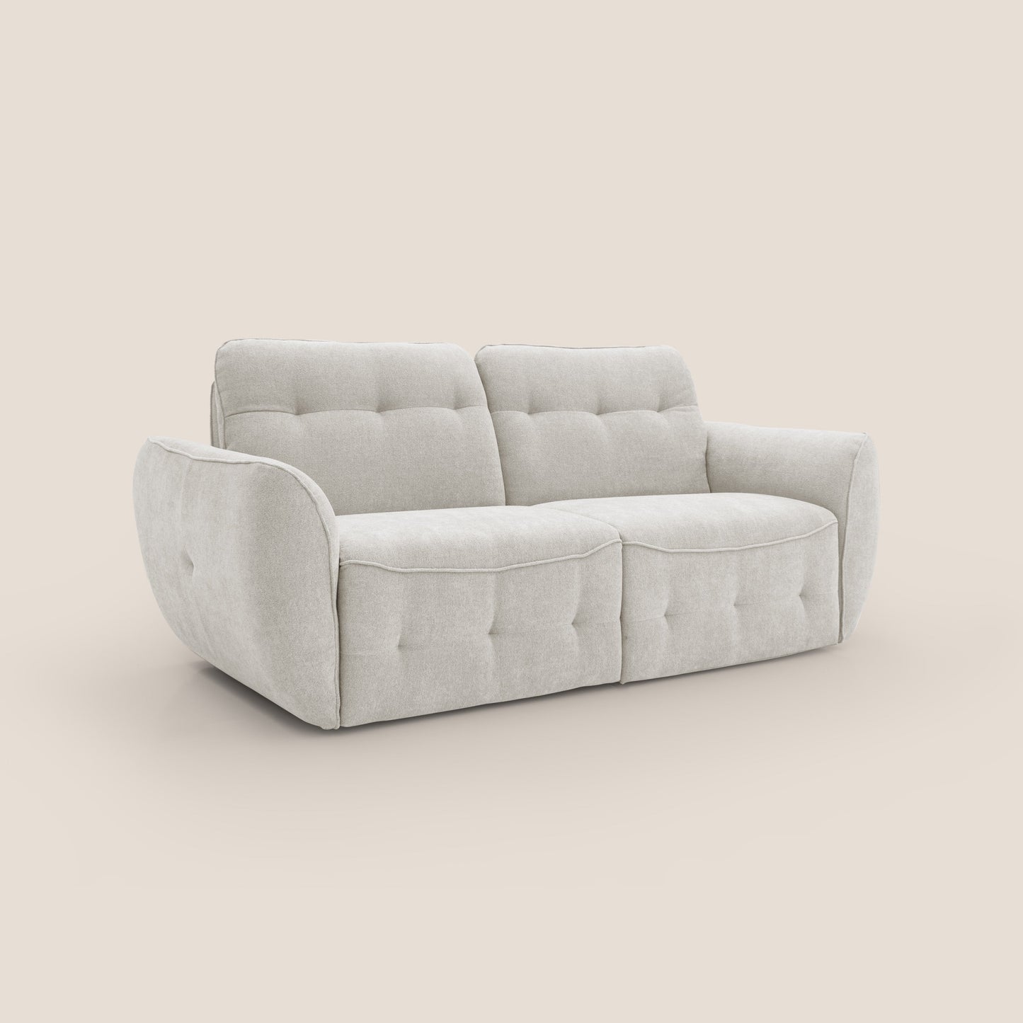 Cerbero divano 2 e 3 posti in morbido bouclé impermeabile T07 bianco