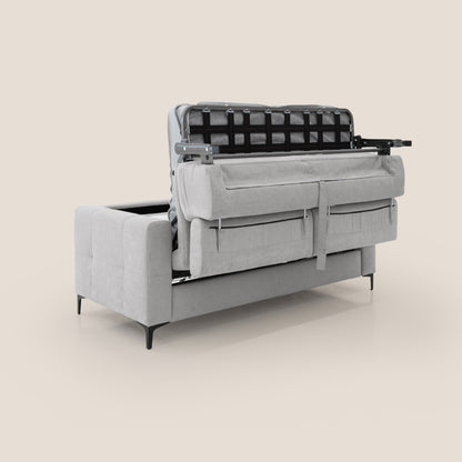 Gardenia divano letto materasso alto 18 cm con poggiatesta reclinabili e rivestimento impermeabile T02 grigio chiaro
