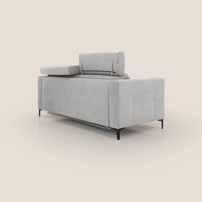 Gardenia divano letto materasso alto 18 cm con poggiatesta reclinabili e rivestimento impermeabile T02 grigio chiaro