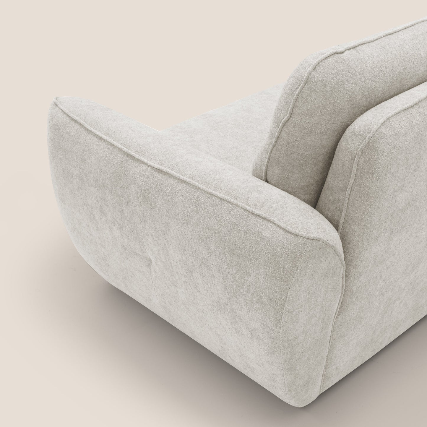 Cerbero divano 2 e 3 posti in morbido bouclé impermeabile T07 bianco