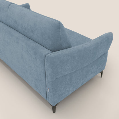 Dalia divano letto con materasso H18 cm e piedi alti in raffinato tessuto smacchiabile T17 carta da zucchero