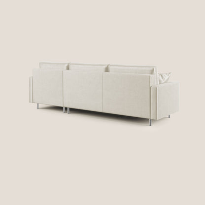 Andromeda divano letto angolare in velluto morbido impermeabile T01 panna