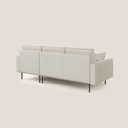 Arthur divano moderno angolare in velluto morbido impermeabile T01 panna