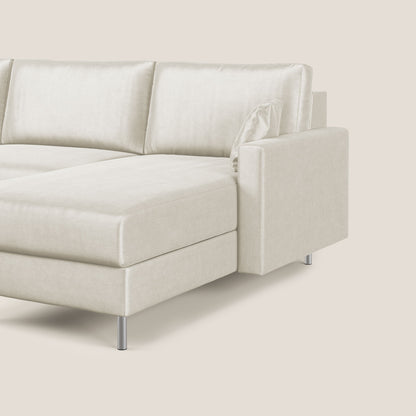 Andromeda divano letto angolare in velluto morbido impermeabile T01 panna