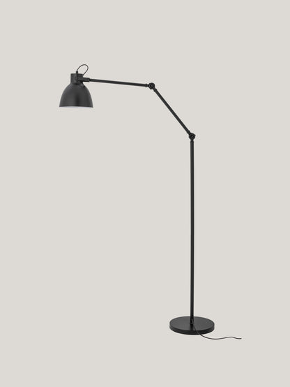 Barca lampada da terra in metallo nero regolabile