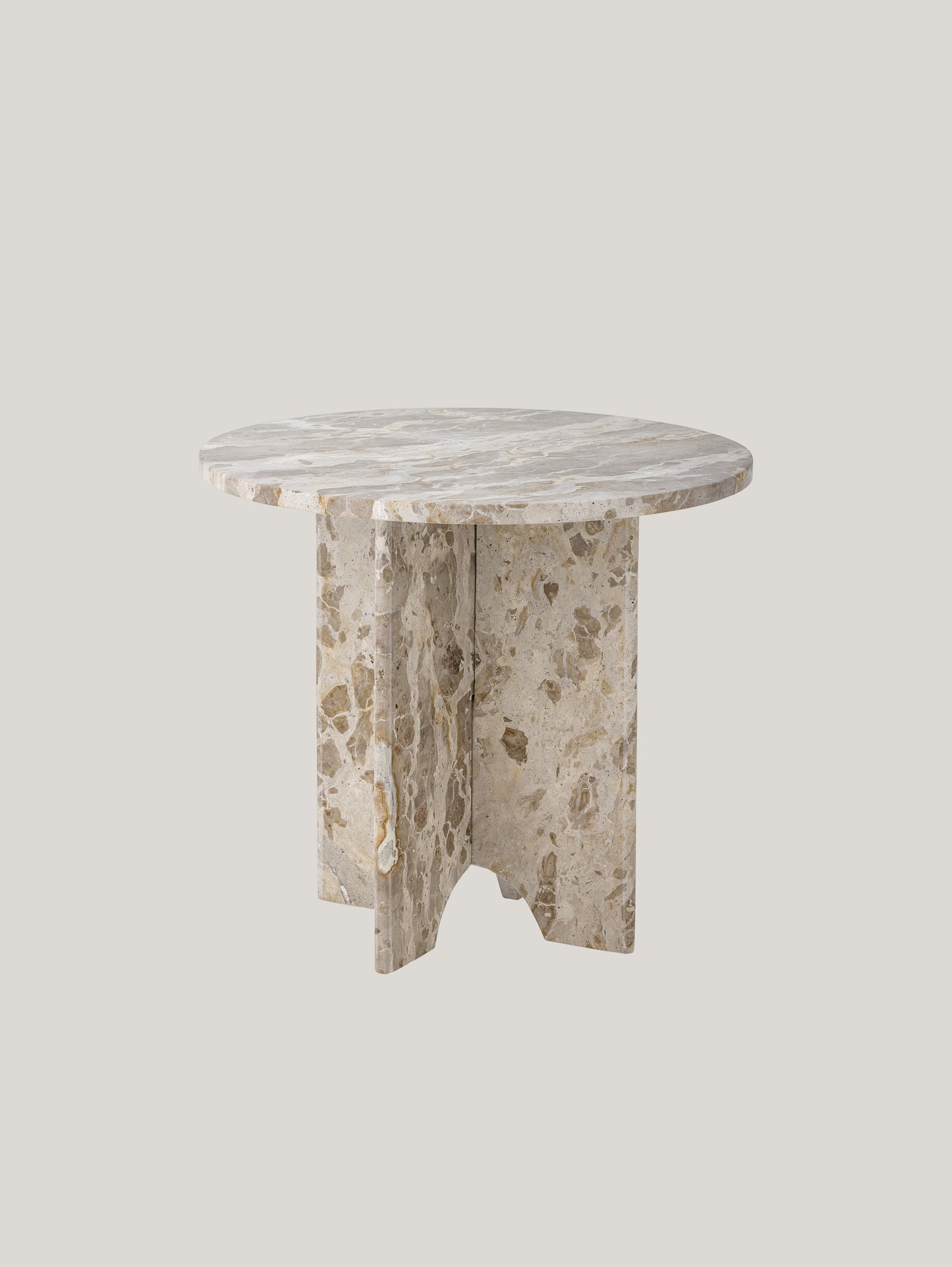 Tavolino Jasmia in marmo marrone rotondo