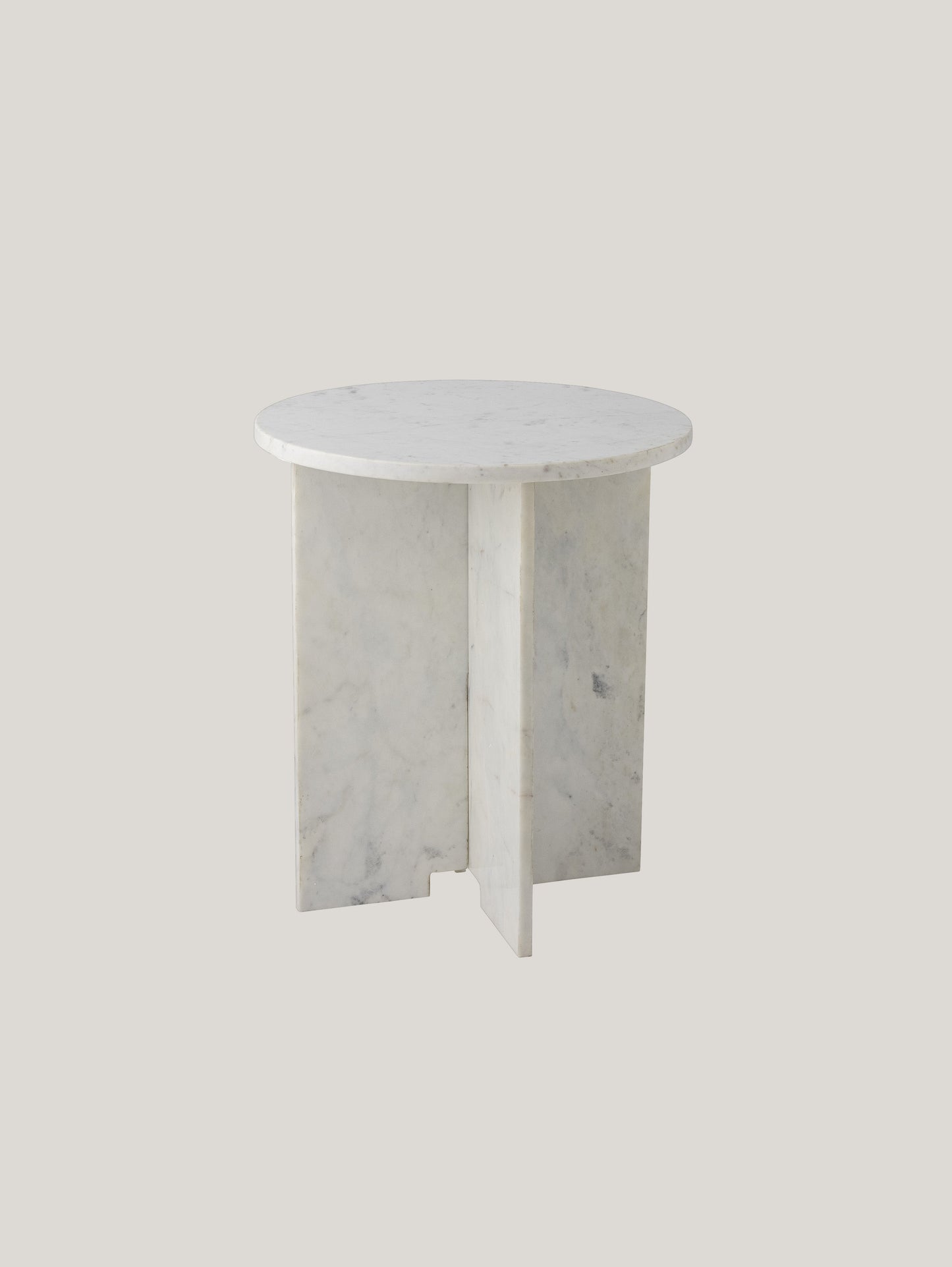 Jasmia tavolino tondo in marmo bianco