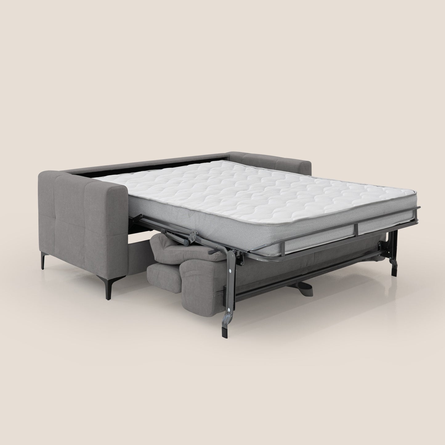 Gardenia divano letto materasso alto 18 cm con poggiatesta reclinabili e rivestimento impermeabile T02 grigio