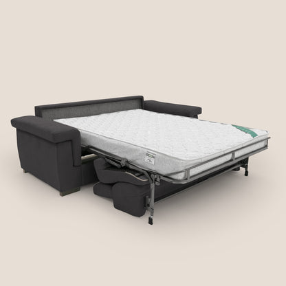 Bjorn divano letto sfoderabile con materasso H18 cm e poggiatesta reclinabili in tessuto impermeabile T02 nero