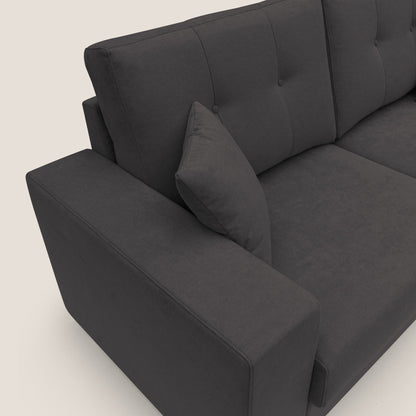 Divano Giove in morbido tessuto impermeabile T02 nero