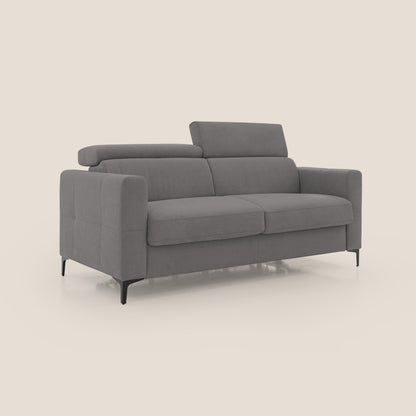 Gardenia divano letto materasso alto 18 cm con poggiatesta reclinabili e rivestimento impermeabile T02 grigio