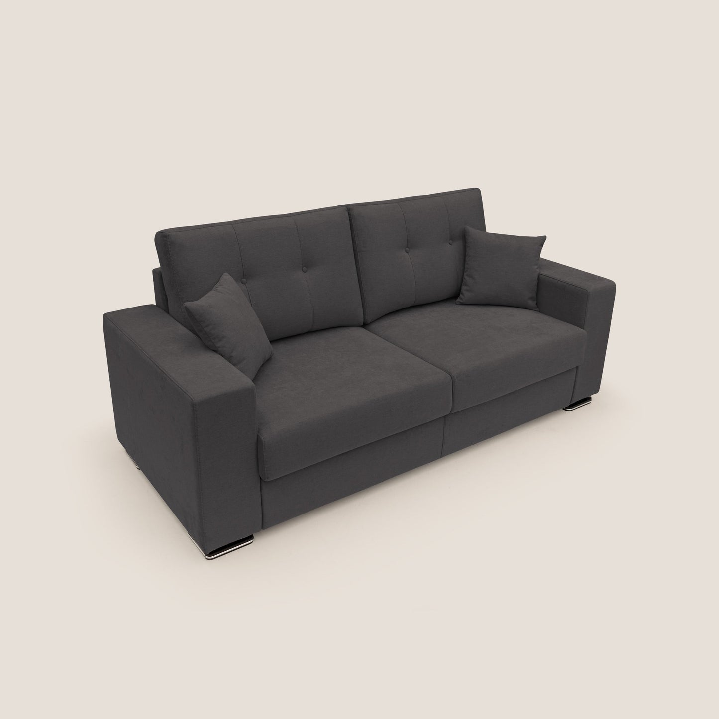 Divano Giove in morbido tessuto impermeabile T02 nero