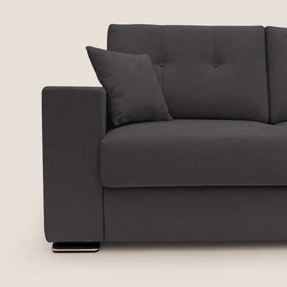 Divano Giove in morbido tessuto impermeabile T02 nero