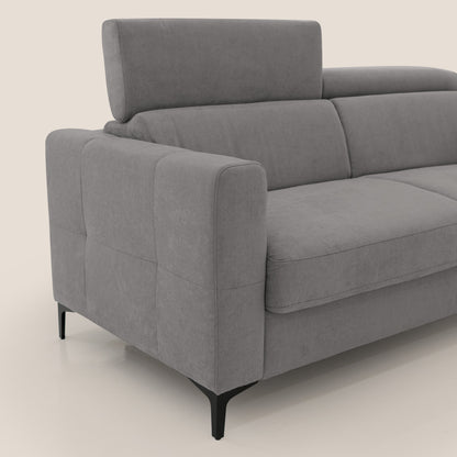 Gardenia divano letto materasso alto 18 cm con poggiatesta reclinabili e rivestimento impermeabile T02 grigio