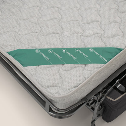 Bjorn divano letto sfoderabile con materasso H18 cm e poggiatesta reclinabili in tessuto impermeabile T02 nero