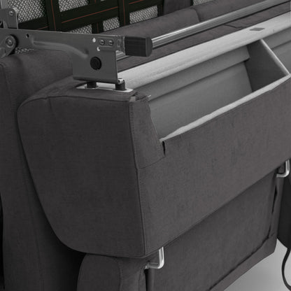 Bjorn divano letto sfoderabile con materasso H18 cm e poggiatesta reclinabili in tessuto impermeabile T02 nero