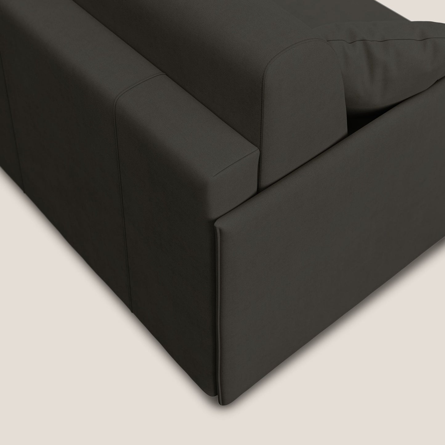 Evans Divano letto in morbido tessuto impermeabile T02 nero